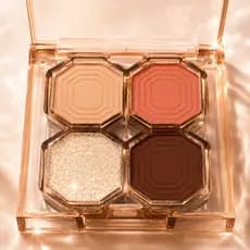Paleta de Sombra 4 Cores Alta Pigmentação Glitter e Fosca Fácil de Esfumar Longa Duração