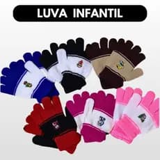 Kit 3 Pares Luvas Infantil P M G Menina e Menino Elástica Confortável e Macia