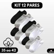 Meia Soquete Cano Curto Masculina Feminina Unissex preta, branca ou sortida kits com 6,12 ou 18 pares