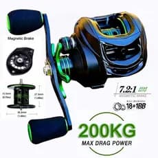 Novo Carretel De Pesca De Arrasto Máximo De 200 Kg 18 + 1BB Freio Magnético Para Salwato