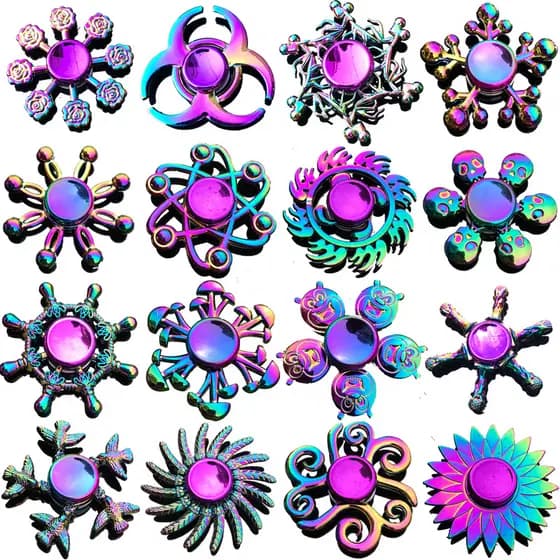 Novo Fidget Colorido Spinner Zinco Liga De Descompressão Fábrica De Dedos De Mão De Brinquedo Atacado Revestimento Metálico Alivia O Stress Eficaz