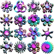 Novo Fidget Colorido Spinner Zinco Liga De Descompressão Fábrica De Dedos De Mão De Brinquedo Atacado Revestimento Metálico Alivia O Stress Eficaz