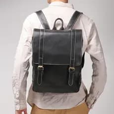 Mochila masculina de couro genuíno, bolsa para laptop de grande capacidade, mochila para viagens de negócios, mochila es