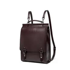 Mochila Feminina de Couro Genuíno 2026, Estilo Universitário, Mochila Vintage para Laptop para Estudantes Universitários
