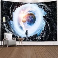 SepYue Fantasia Espaço Astronauta Tapeçaria Galáxia Spaceman Estrelado Arte Impressão Pendurado Na Parede Para Decoração