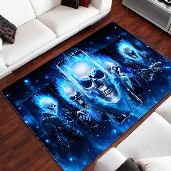 Chama crânio impresso tapete sala de estar quarto bonito tapete antiderrapante porta tapete das crianças sala de jogos f