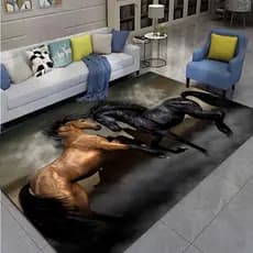 Tapete Grande Estampado Em Cavalo 3D , Capacho , Sala De Estar , Quarto , Decoração De Banheiro animal-Antiderrapante Co