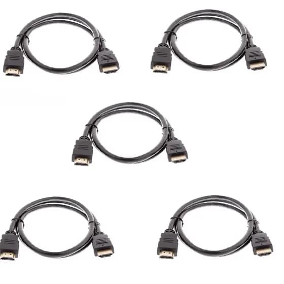 Kit 5 Cabos HDMI 4K 1 Metro TVs DVD Home Game Alta Resolução
