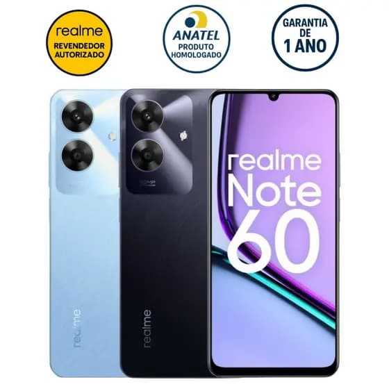 Celular Smartphone Realme Note 60 256/4GB 128GB/4GB 64/3GB 4G Original Lacrado - Lançamento 2025