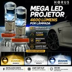 Lâmpada Projetor Led 9200 Lumens Chip CSP Alto Brilho IP67 H7 H8 H9  H11 HB3 HB4 Farol Automotivo