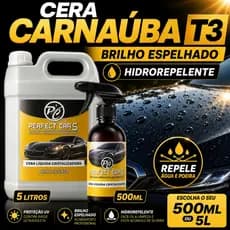 Cera Líquida de Carnauba Cristalizadora Automotiva Brilho Intenso Hidrofóbica 500ml 5 Litros
