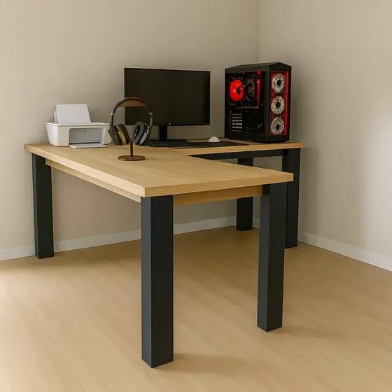Escrivaninha Industrial Mesa Gamer 110X110 Em L