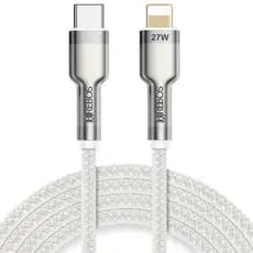 Cabo Carregador Para iPhone USB C Tipo C Lightning 27w Turbo Longo Grande Cumprido 2 Metros Para iPhone Carregamento Rápido Reforçado Metal Nylon Resistente Smartphone Celular Compartível iPhone 14 Abaixo