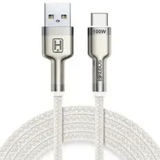 Cabo Usb Carregador Celular Smartphone Usb C Tipo C Turbo Rápido 100w 5a Reforçado Blindado Metal Nylon USB-C Type C USBC DADOS Metalico