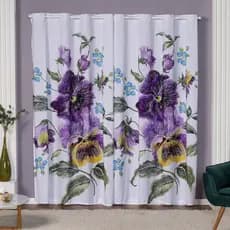 Cortina Estampada Floral  3,00 x 2,20 Decoração Quarto, Sala, Janela Inteira