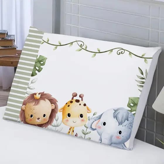 Fronha Safari Kids Estampas Menina Menino Decoração (Avulsa) p/ Travesseiro 50x70 - Conforto Maciez