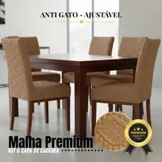 Kit 6 Capas de Cadeira Prime Matelada Cozinha Decoração Luxuosa Casa Elástica Mesa de Jantar