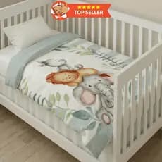 Edredom de Berço Bebê 400 Fios Dupla Face (PREMIUM) Grosso Quentinho Super Macio Conforto Seguro