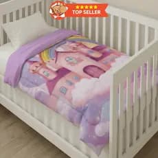 Edredom de Berço Menina 400 Fios Dupla Face Premium Fofinho Grosso Quente Macio Conforto Seguro