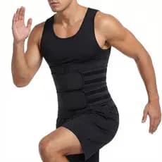Cinta Lombar Masculina 2 Faixas Para Suporte E Queima De Gordura Abdominal Modeladora de Barriga, Musculação e Treinos