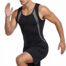 Camisa Térmica Modeladora Regata Cinta Queima Gordura Masculino Neoprene Emagrecimento Barriga Homens Treino e Suor