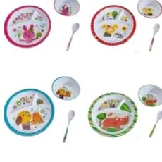 Kit Prato Alimentação Bebe Infantil papinha  Menino Menina Redondo