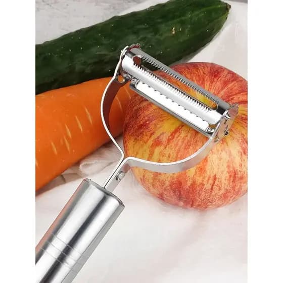 Descascador INOX Legumes Frutas Dupla Lâmina Móvel 2 Em 1/Descascador De Legumes Verduras Frutas