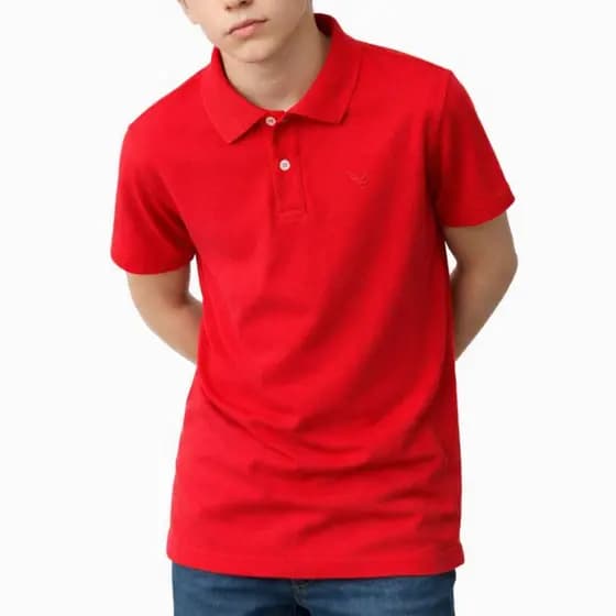 Camisa Polo Infantil Juvenil Masculino Camiseta Gola Básica Algodão Manga Curta