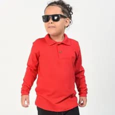 Camisa camiseta polo manga longa para menino masculina algodão