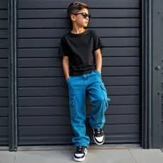 Calça Cargo Masculina Jeans Balão Com Bolsos Laterais Street