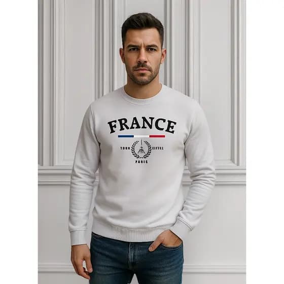 Blusa Moletom Masculino Gola Careca Md France Paris
