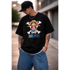 Camiseta Anime Luffy One Piece Unissex Camisa 100% Algodão Frete Gratis