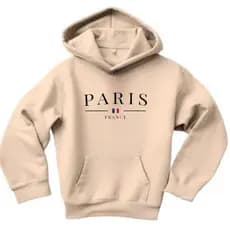 Moletom infantil Estampado Paris Com Capuz Canguru Algodão Peluciado Envio Imediato