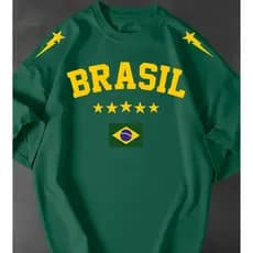 Camisetão Feminina Brasil Seleção Copa Streetwear Oversized Estilosa 100% Algodão Premium Tshirt