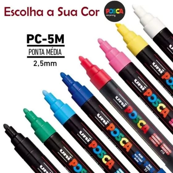 Caneta Pincel Marcador Multiuso PC-5M 1.8-2.5mm - Posca