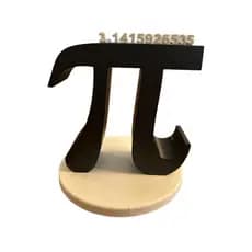 Suporte Decorativo escutura Letra Pi (π) com Base – Matemática e Geek