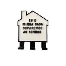 Porta Chaves Casa Decorativa – “Eu e Minha Casa Serviremos ao Senhor”
