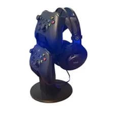 Suporte Duplo para Controle + Headset Gamer – Organizador de Mesa