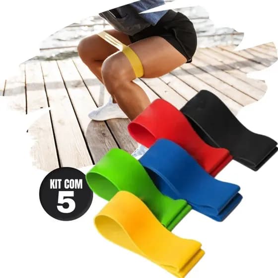 Kit Mini Band 5 Níveis Faixa Elástico Circular Thera Band