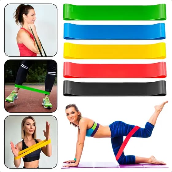 Kit 5 Faixas Elasticas Para Exercicio Crossfit Para Fazer Treino Em Casa Academia Fisioterapia