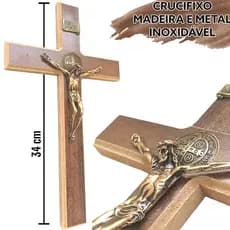 Kit 2 Crucifixo Cruz De Parede 30cm São Bento