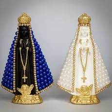 Nossa Senhora Aparecida em Pérola 15cm  Gesso Resinado