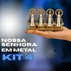 KIT 4 Nossa Senhora Aparecida para painel de carro em Metal 5cm