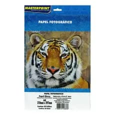 Papel Fotográfico 230g A4 50 Folhas Glossy Brilhante Masterprint Alta Qualidade Secagem Instantânea