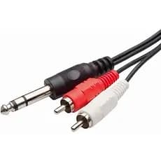 Cabo P10 Estereo 6.35mm Para 2 Rca Com 2 Metros Mxt Novo