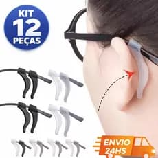 Suporte Trava Armação De Óculos Antiderrapante Em Silicone Gancho De Orelha Acessório Haste Grau Sol