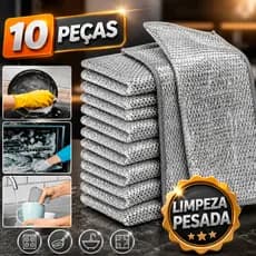Kit Pano De Aço Metálico Mágico Limpeza Pesada Cozinha Fogão Louça Anti arranhão fibra