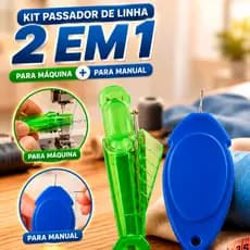 Kit Passador de Linha 2 em 1 (Manual + Máquina) Prático e Resistente