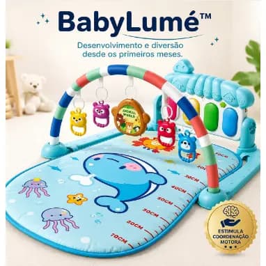 Tapete Atividades Infantil Musical Piano Interativo Educativo Confortavel Azul