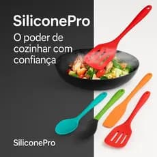 Kit Utensilios Silicone Cozinha Conjunto 5 Pecas Antiarroto Resistente Colorido